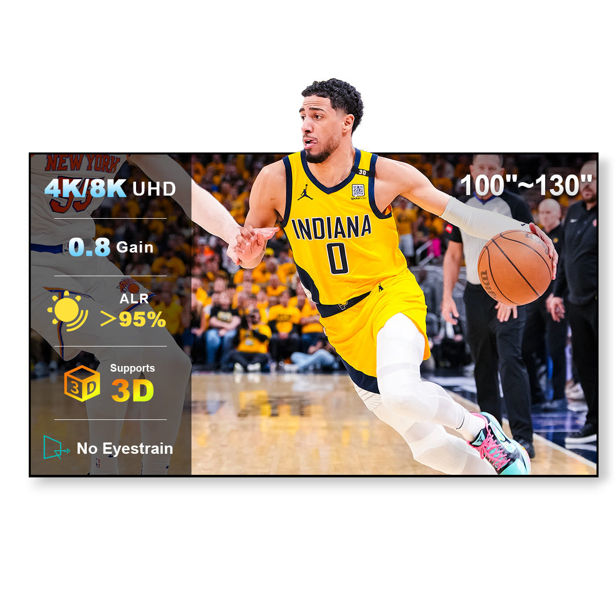 100"-130" NothingProjector Lenticular 4K ALR Projector Screen for Long/Standard Throw Projectors