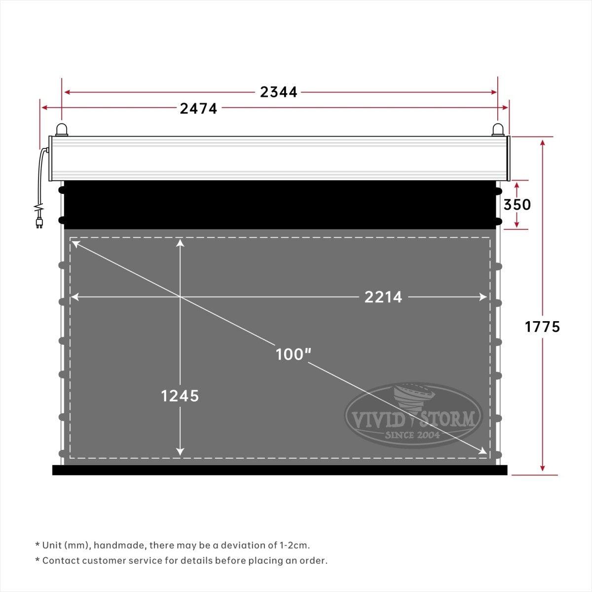 VIVIDSTORM PRO A Slimline Motorized Tension Drop Down UST ALR Projector Screen