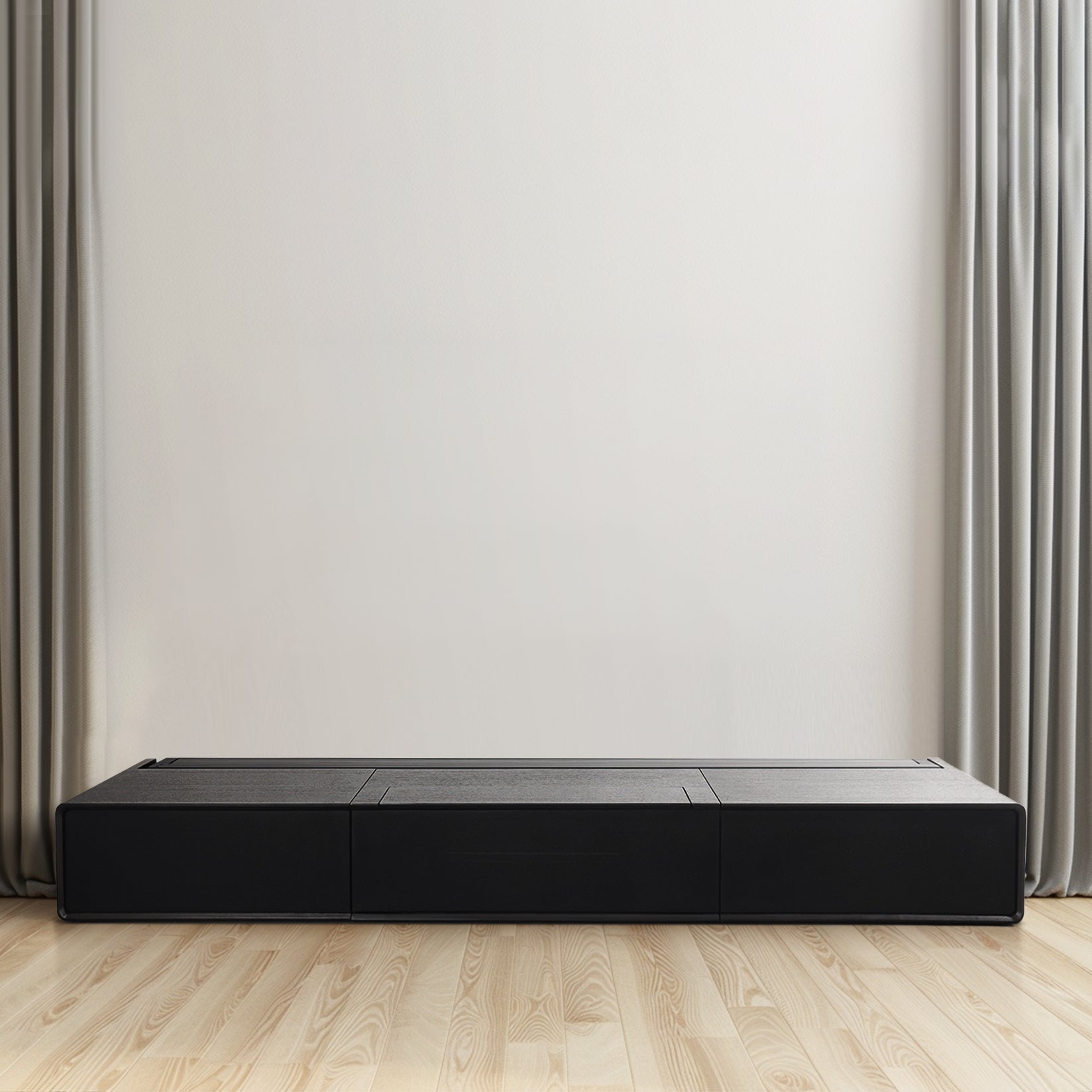 Front view of 100-inch laser TV cabinet