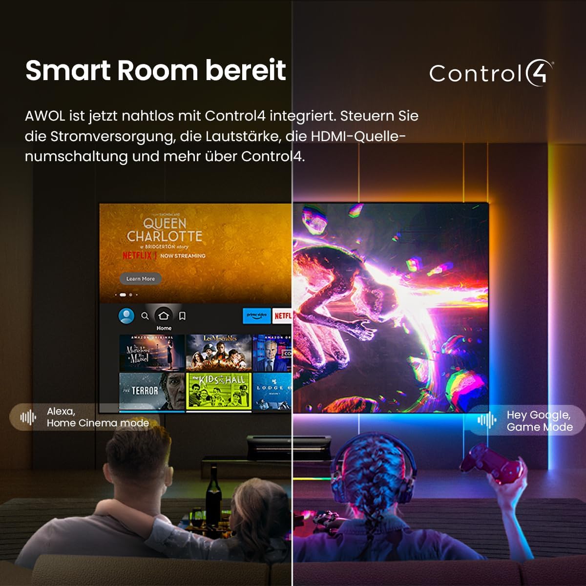 AWOL Vision 3000 Pro 4k 3d LTV Triple Laser Projector + Motorisierter Bodensteigerungsbündel