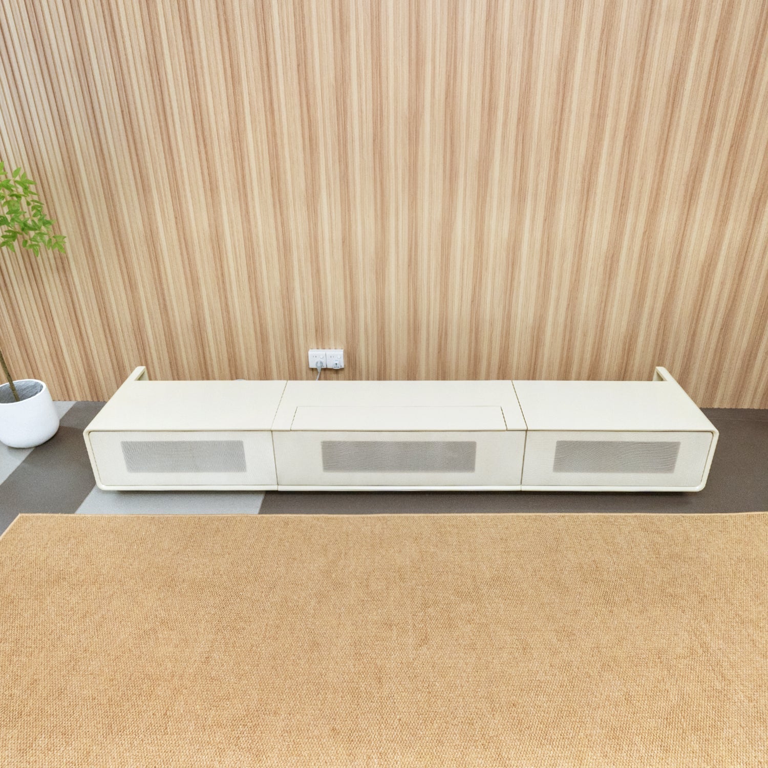 Modern matte white laser TV cabinet