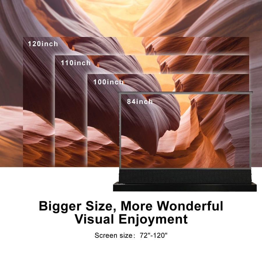 72"-120" VIVIDSTORM S PRO P Motorized 4K HD 3D Floor Rising UST ALR Projector Screen