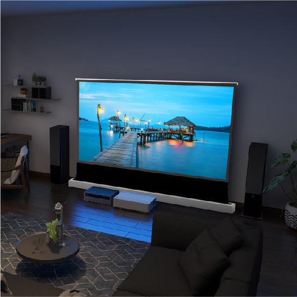 شاشة عرض VIVIDSTORM S PRO بمحرك كهربائي بارتفاع الأرضية من 72 إلى 120 بوصة