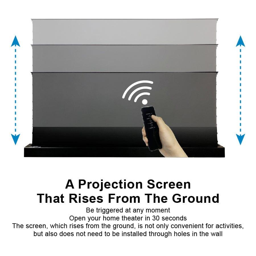 72"-120" VIVIDSTORM S PRO P Motorized 4K HD 3D Floor Rising UST ALR Projector Screen
