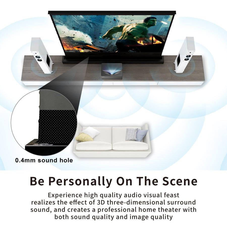 72"-120" VIVIDSTORM S PRO P Motorized 4K HD 3D Floor Rising UST ALR Projector Screen