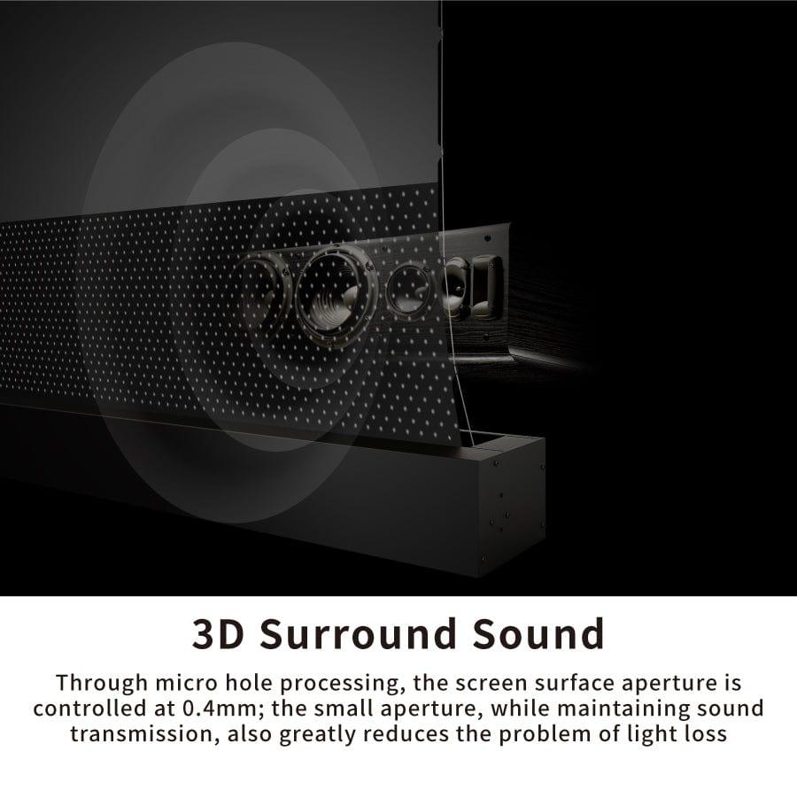 72"-120" VIVIDSTORM S PRO P Motorized 4K HD 3D Floor Rising UST ALR Projector Screen