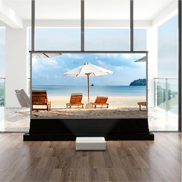 72"-120" VIVIDSTORM S PRO P Motorized 4K HD 3D Floor Rising UST ALR Projector Screen