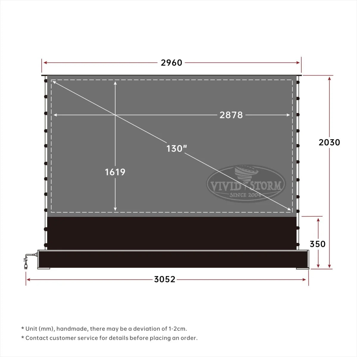 72"-120" VIVIDSTORM S PRO P Motorized 4K HD 3D Floor Rising UST ALR Projector Screen
