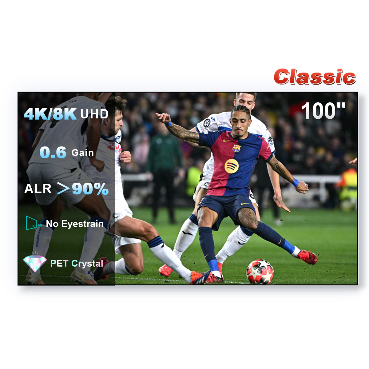 شاشة عرض NothingProjector PET Crystal Classic UST ALR مقاس 100-150 بوصة