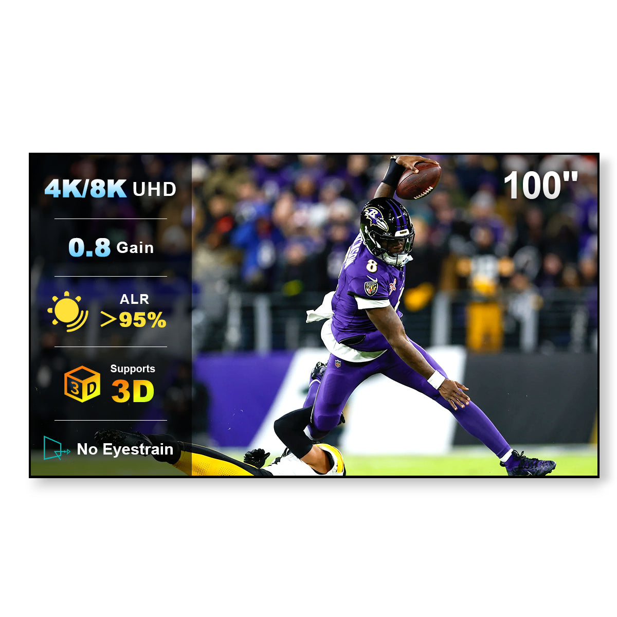 100"-130" NothingProjector Lenticular 4K ALR Projector Screen for Long/Standard Throw Projectors