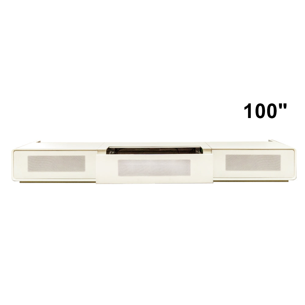 100-inch modern matte white laser TV cabinet