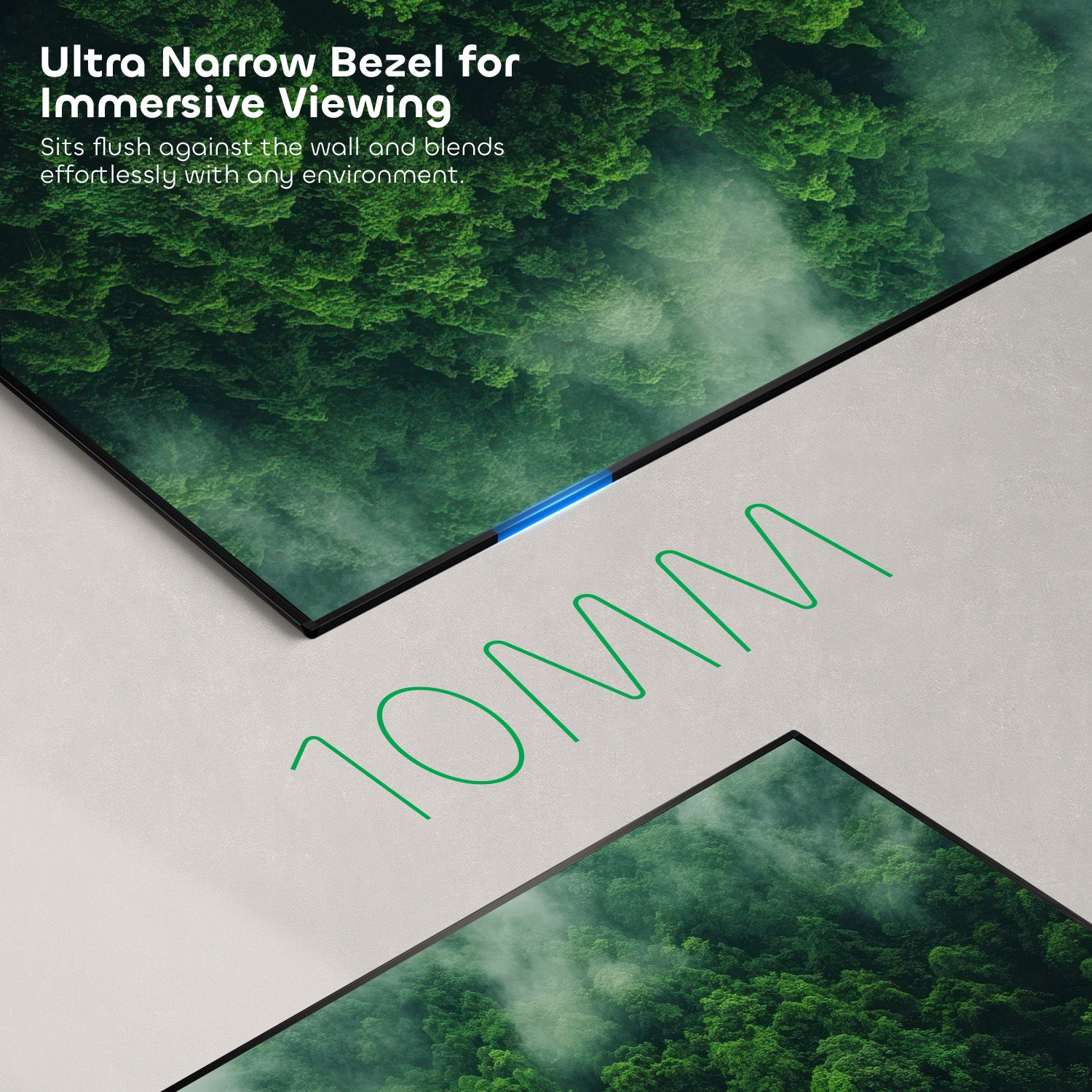 10mm Ultra Narrow Bezel Design Sits Flush Against the Wall for NothingProjector 4K Laser Screens