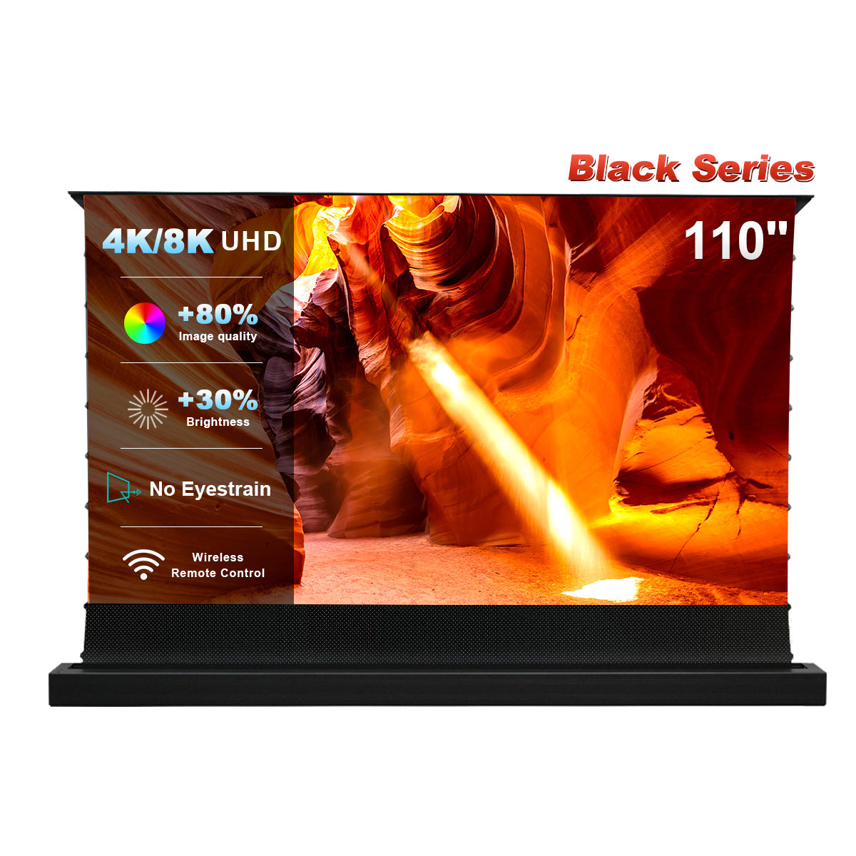 110'' NothingProjector Black Series ALR Motorized Floor Rising Screen For UST Projector