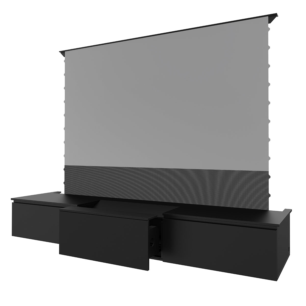 Shore Black Motorized Laser TV Flat Pack Cabinet (100")
