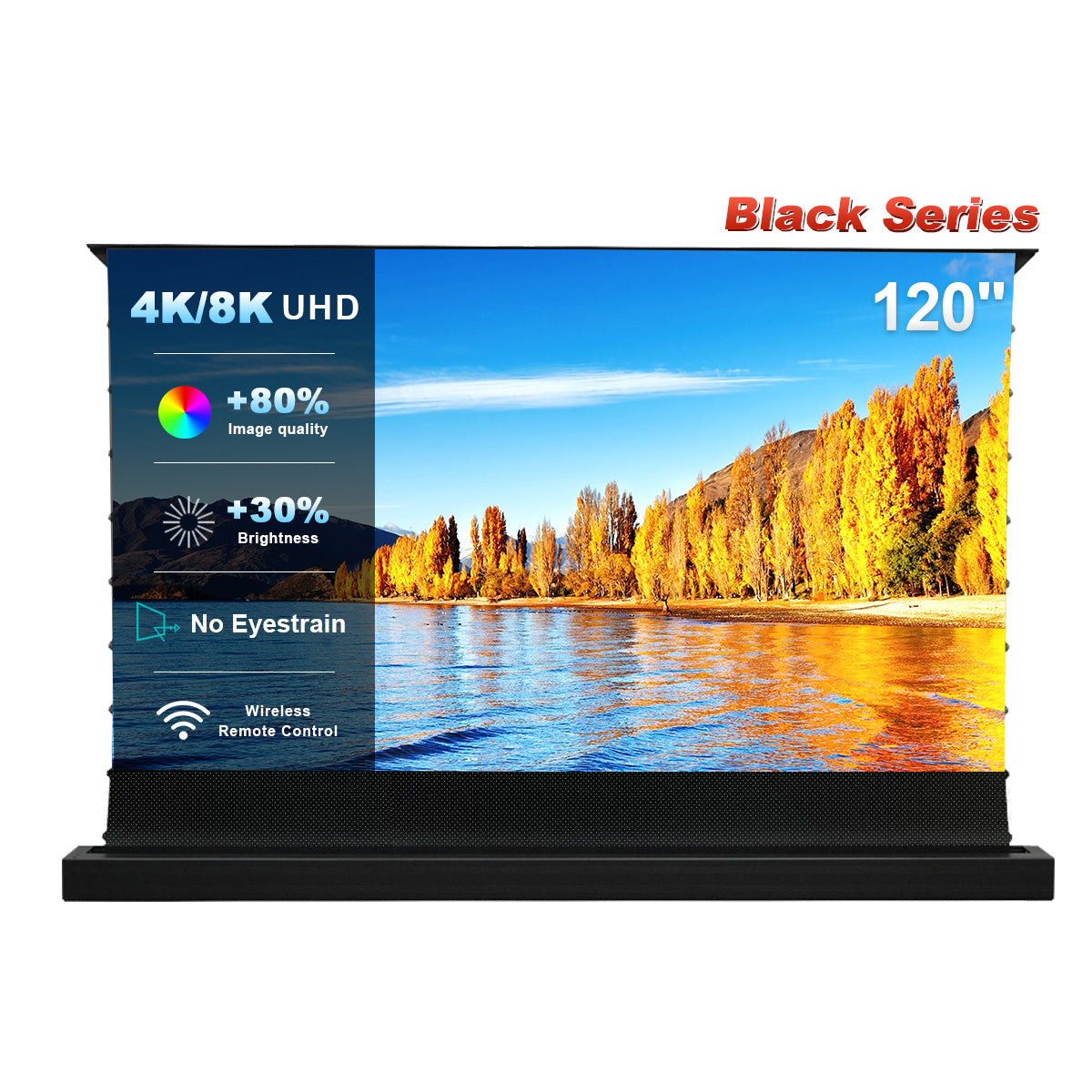 120'' NothingProjector Black Series ALR Motorized Floor Rising Screen For UST Projector