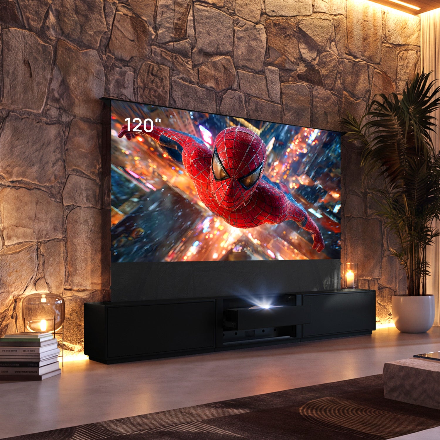 Mat Smart-tv-bord med Shore Flip-design til UST-projektor (formonteret)