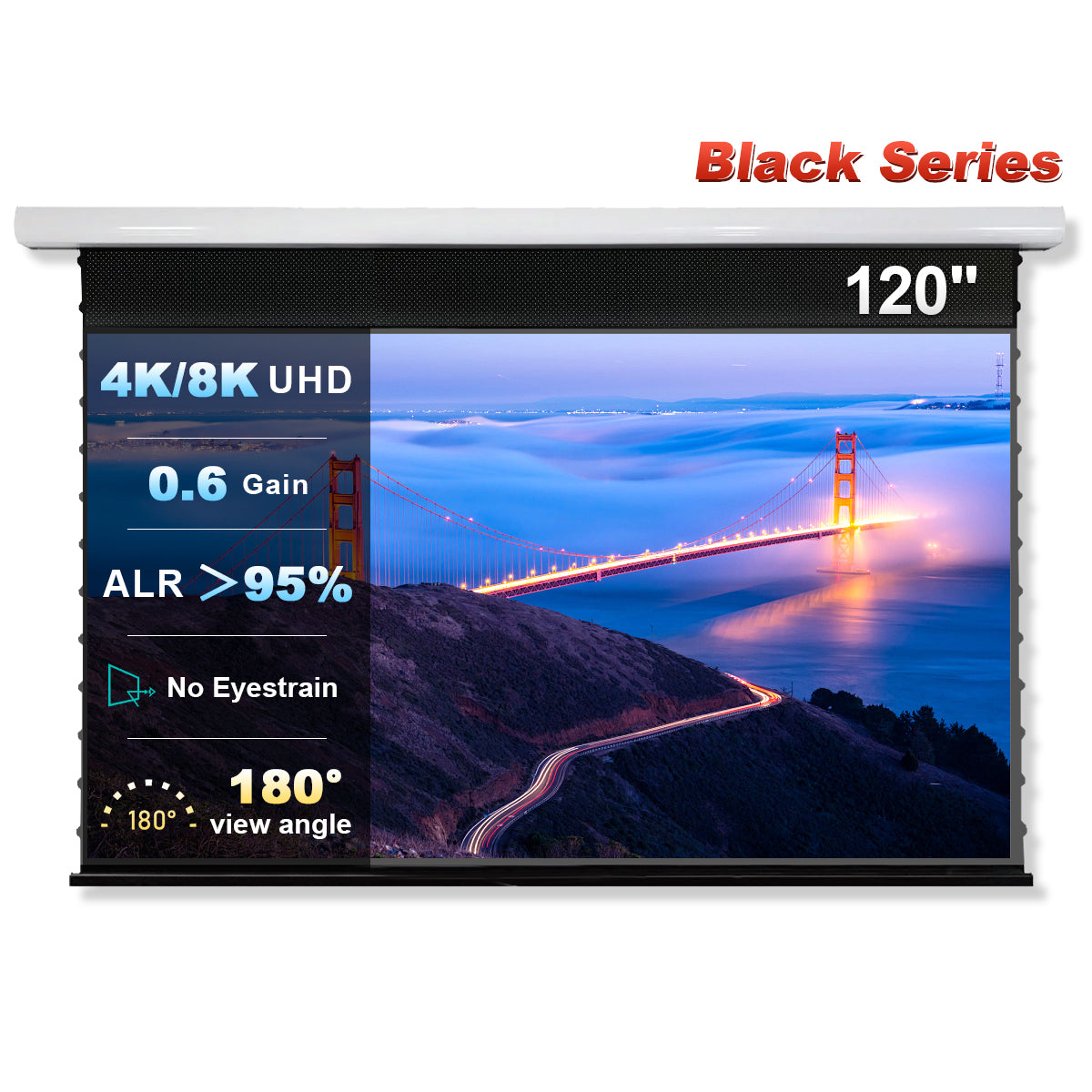 NothingProjector Black Series Slimline Motorized Tension Drop Down ALR Projector Screen