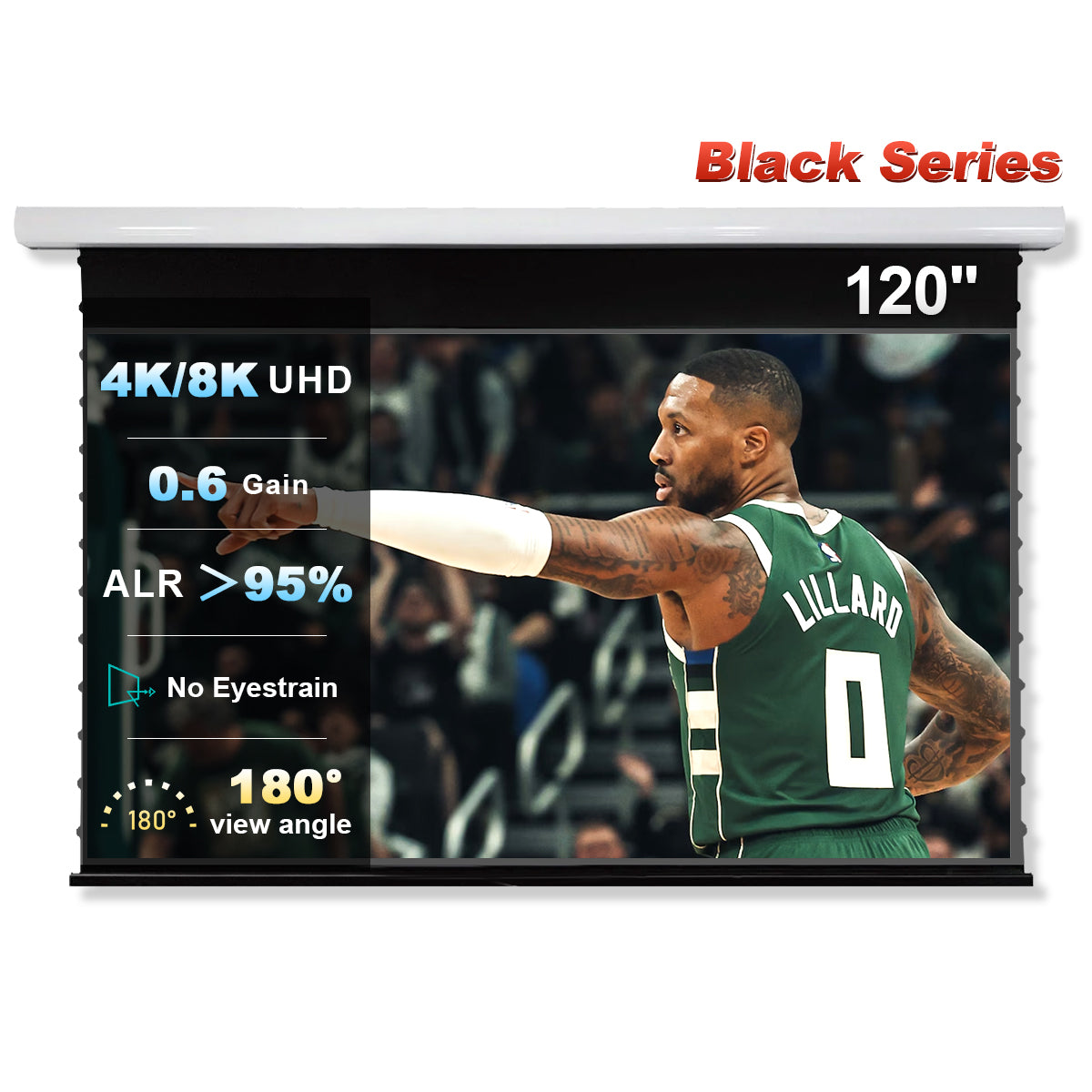 120 Inch NothingProjector Black Series Motorized Tension Drop Down UST ALR Screen for Large Home Theater Setup