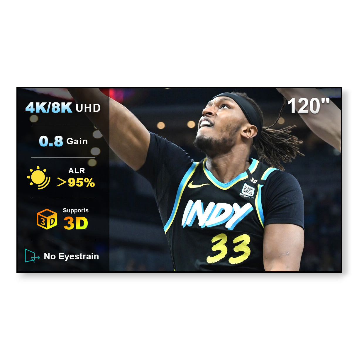 100"-130" NothingProjector Lenticular 4K ALR Projector Screen for Long/Standard Throw Projectors
