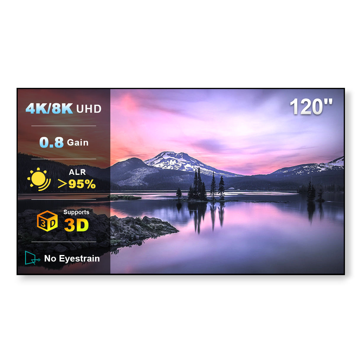 120" NothingProjector Lenticular 4K ALR Projector Screen for Long/Standard Throw Projectors