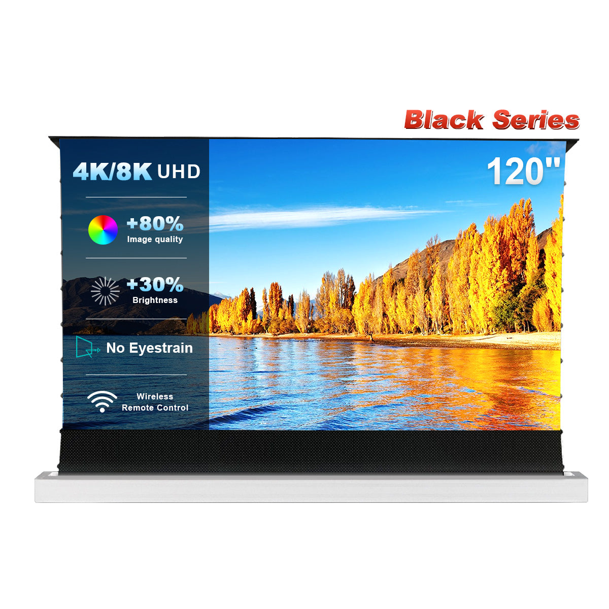 120'' NothingProjector Black Series ALR Motorized Floor Rising Screen For UST Projector(white)