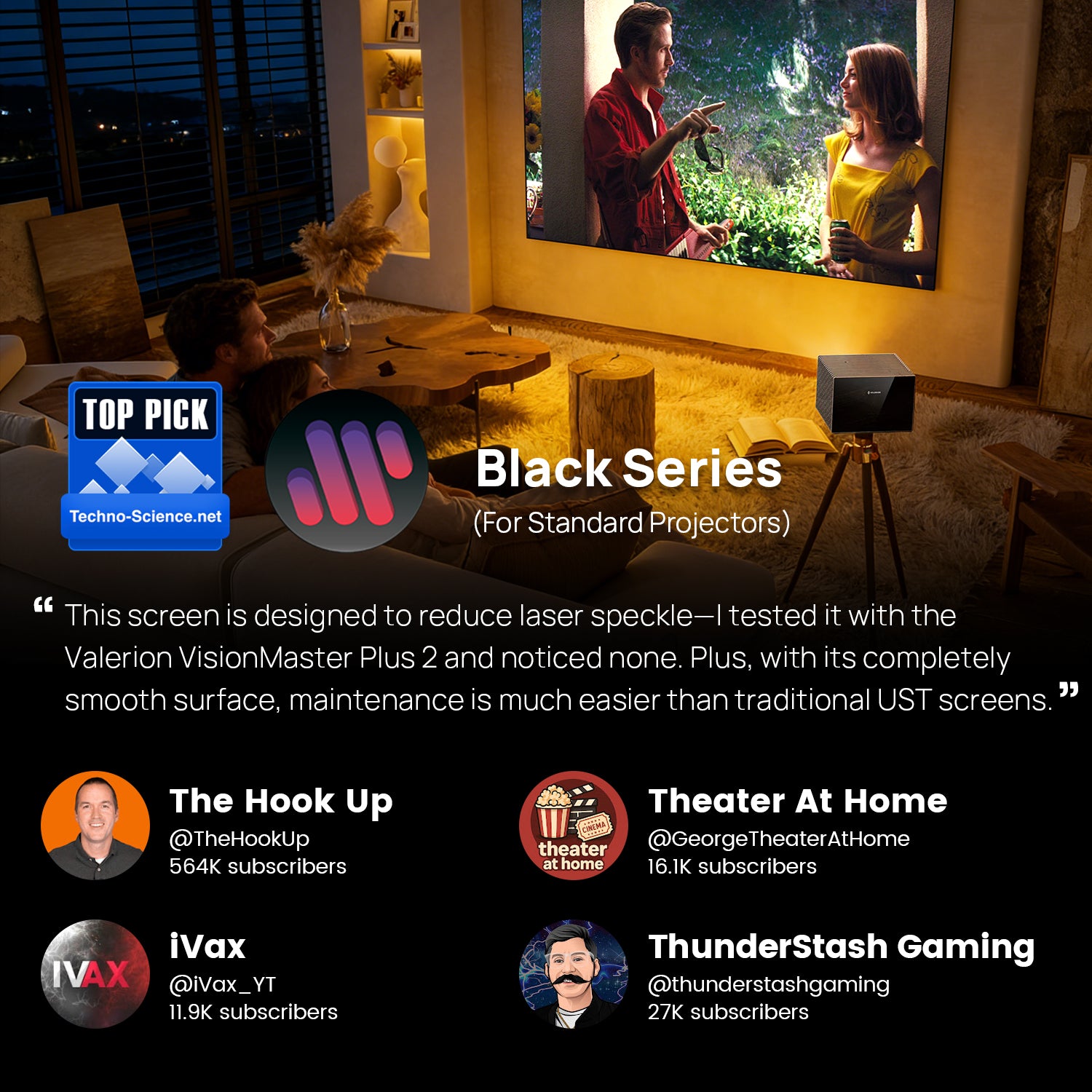 Ekran projekcyjny lentikularny 4K ALR NothingProjector 100"-130" do projektorów o długim/standardowym rzucie