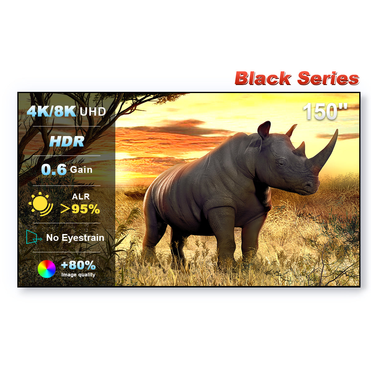 150'' NothingProjector Black Series ALR/CLR Ultra Short Throw Projector Screen