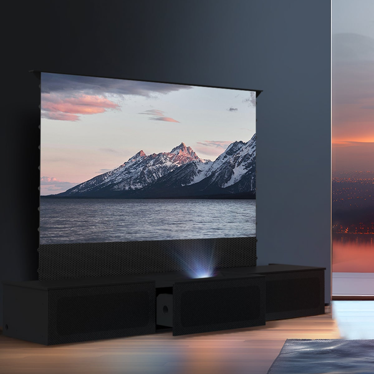 The flat-pack smart laser TV cabinet for Sony/Xiaomi UST Projectors