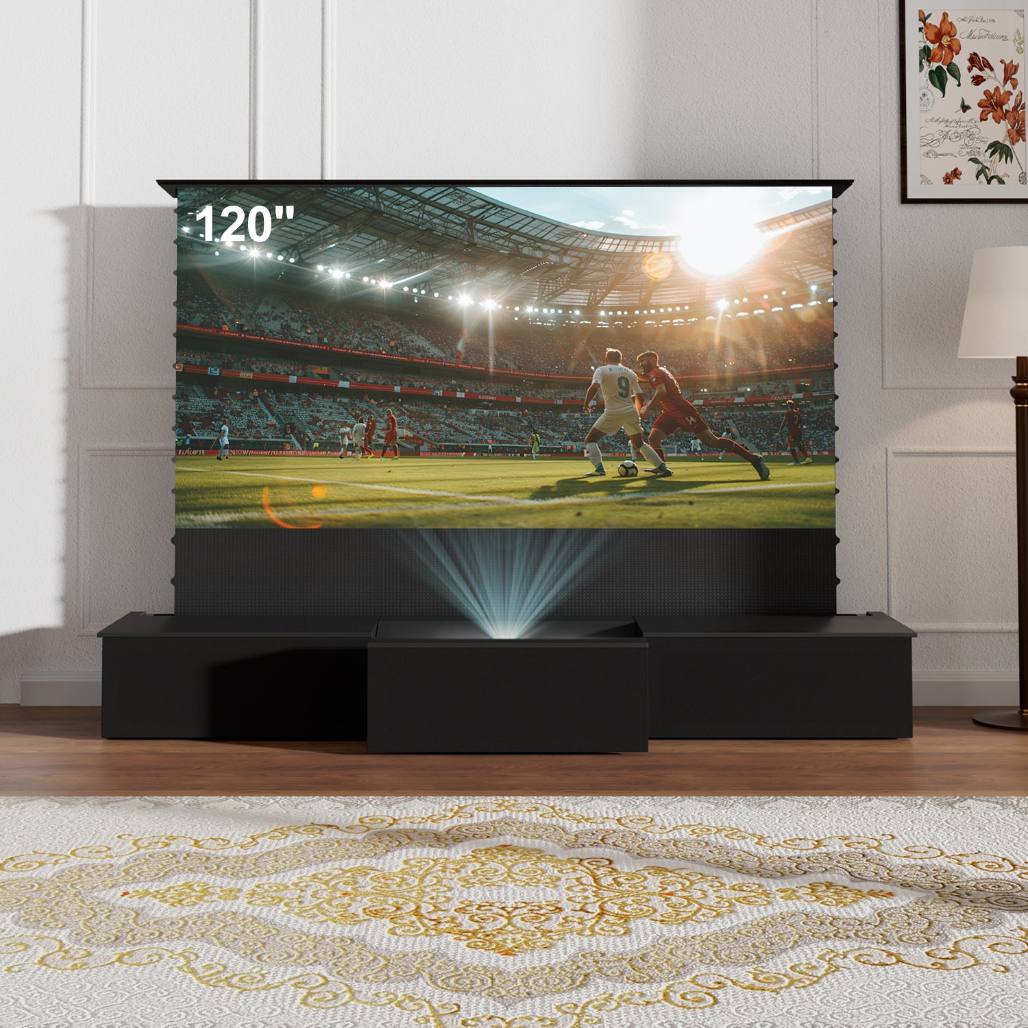 Electric Laser TV Cabinet with 120" UST ALR Screens bundle