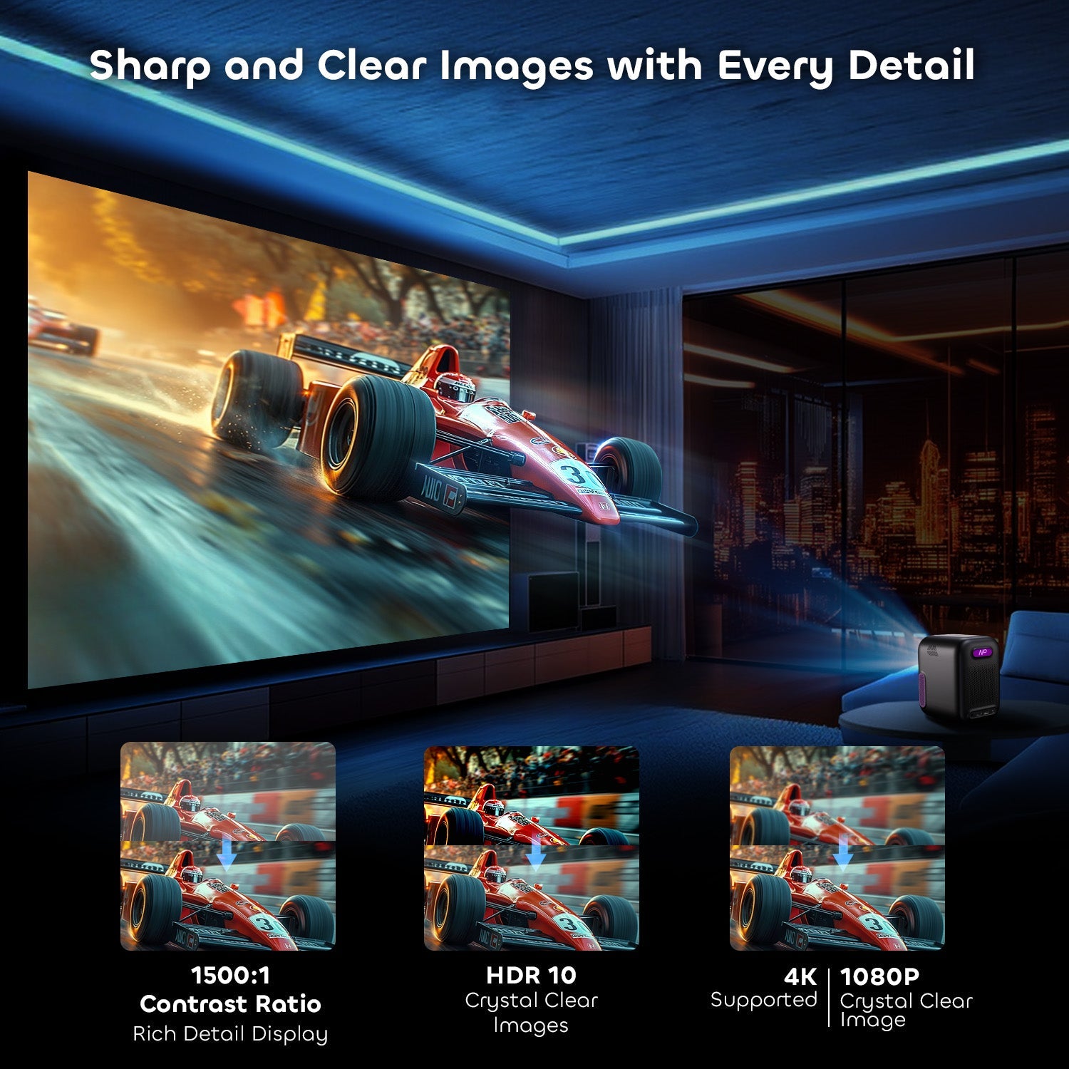 NothingProjector One Smart LED 1080P Portable Projector with Google TV and Netflix