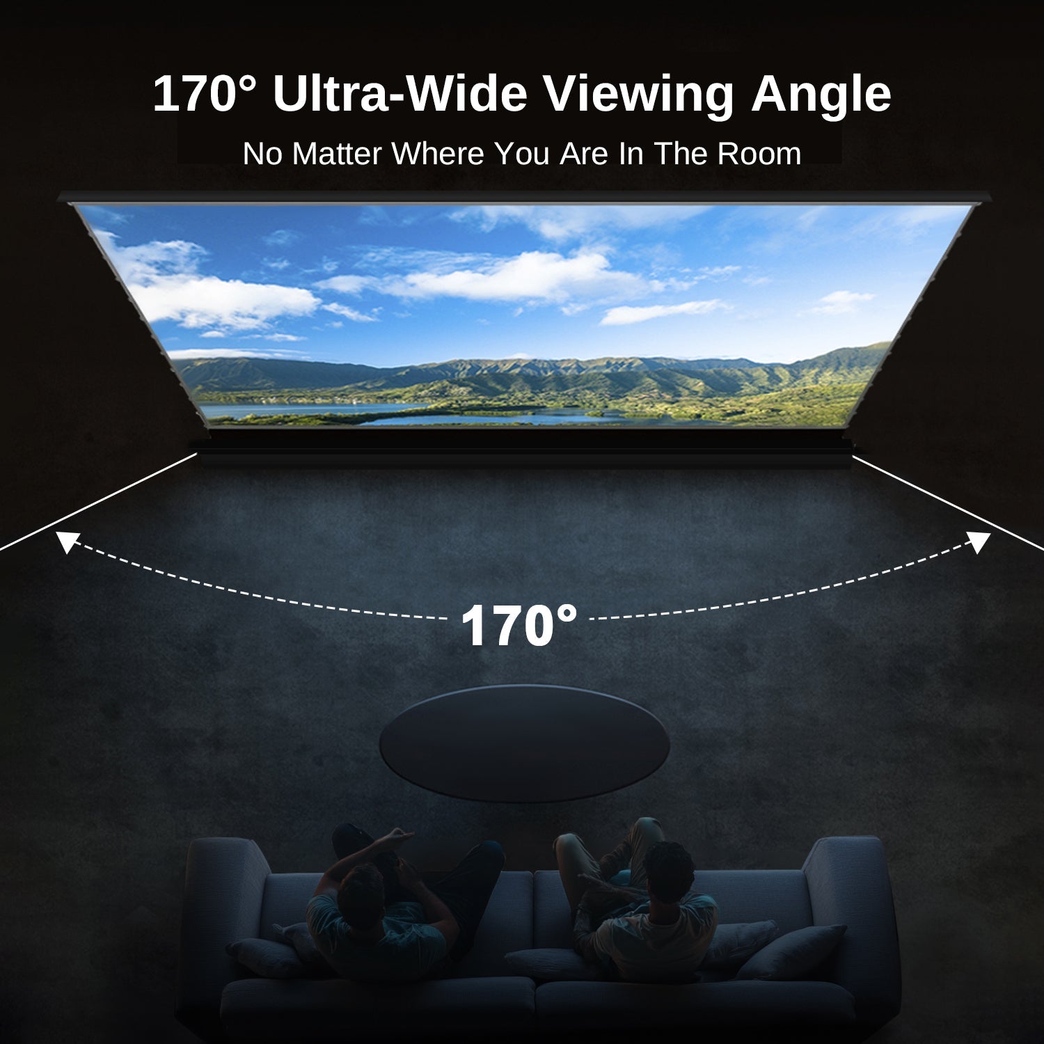 شاشة عرض NothingProjector Black Series بمحرك أرضي مرتفع مقاس 84-120 بوصة لجهاز عرض قصير المدى للغاية