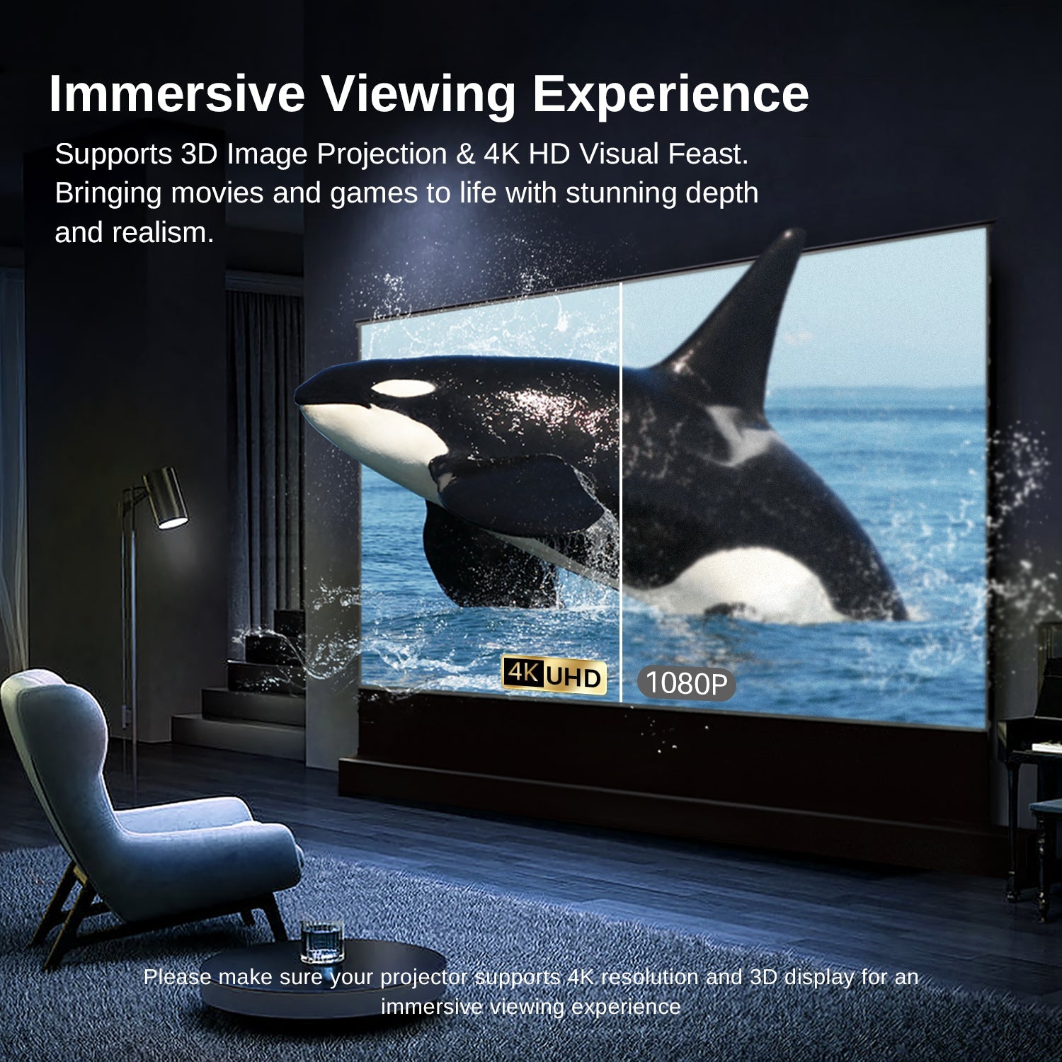 شاشة عرض NothingProjector Black Series بمحرك أرضي مرتفع مقاس 84-120 بوصة لجهاز عرض قصير المدى للغاية