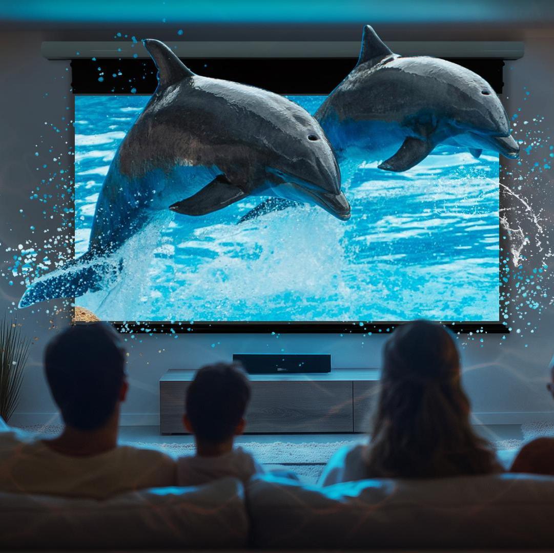 NothingProjector Black Series Slimline Motorized Tension Drop Down ALR Projector Screen