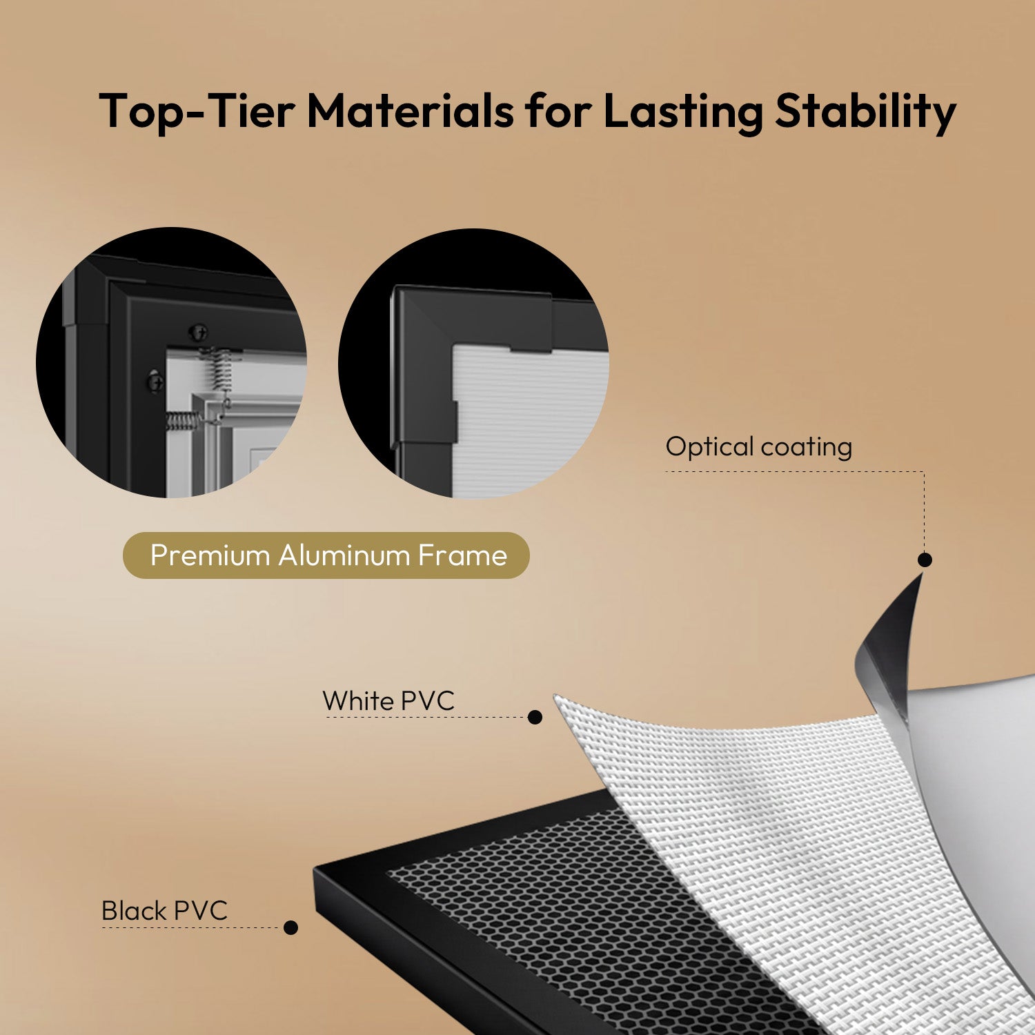 100''-120'' NothingProjector Matte White Fixed Frame Screen For Long/Short/UST Projectors