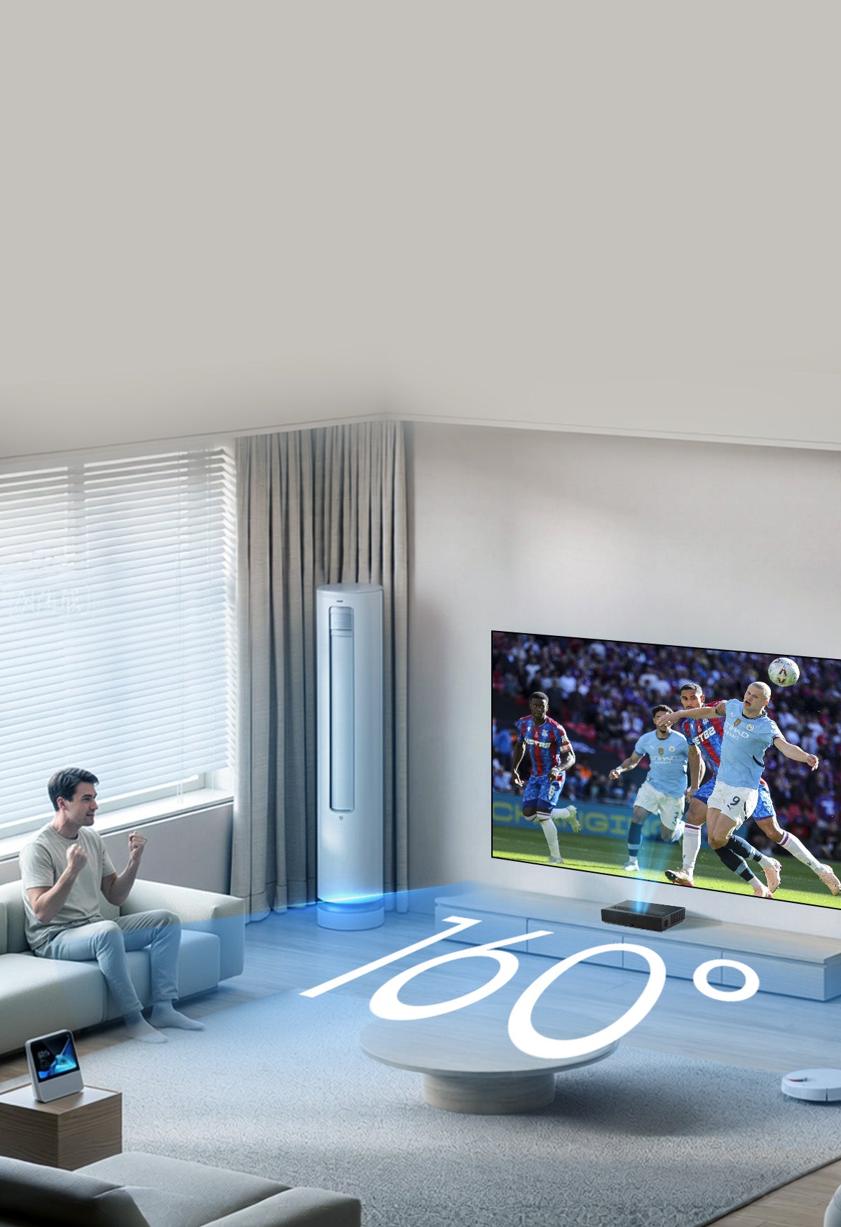 NP Classic 160" ALR Screen: PET Crystal surface optimizes ultra short throw projectors for immersive 4K visuals