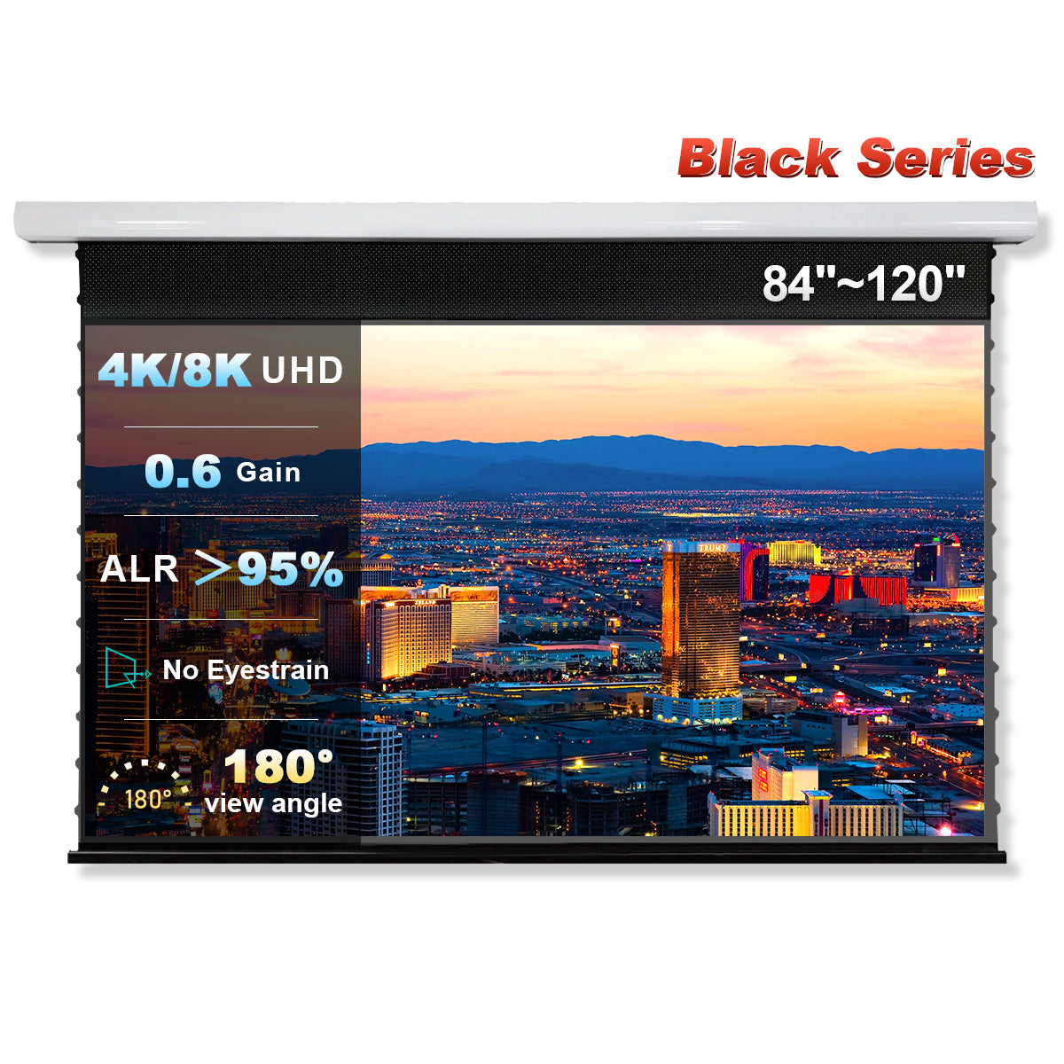 NothingProjector Black Series Slimline 84-120" Motorized Tension ALR Projector Screen for UST