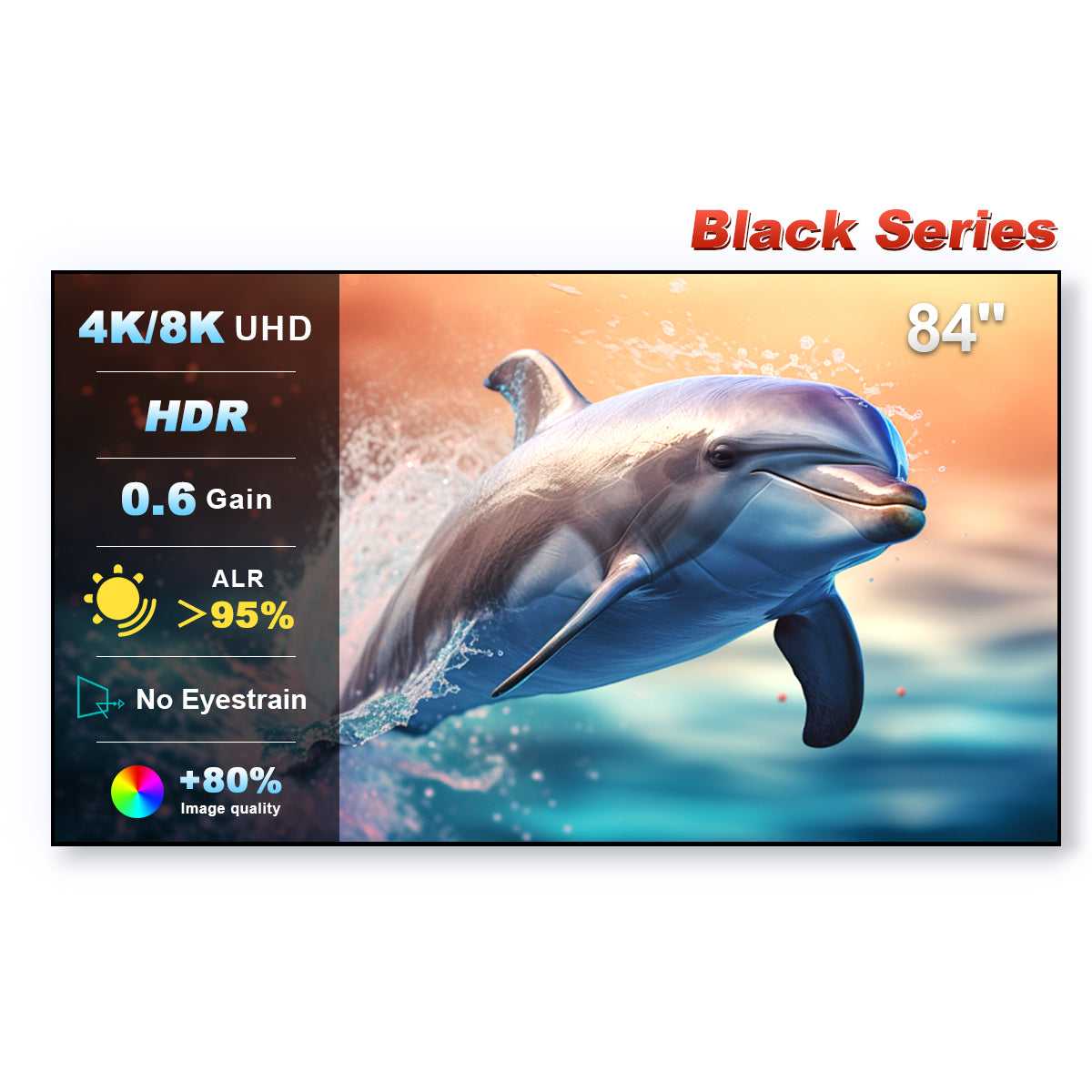 84'' NothingProjector Black Series ALR/CLR Ultra Short Throw Projector Screen