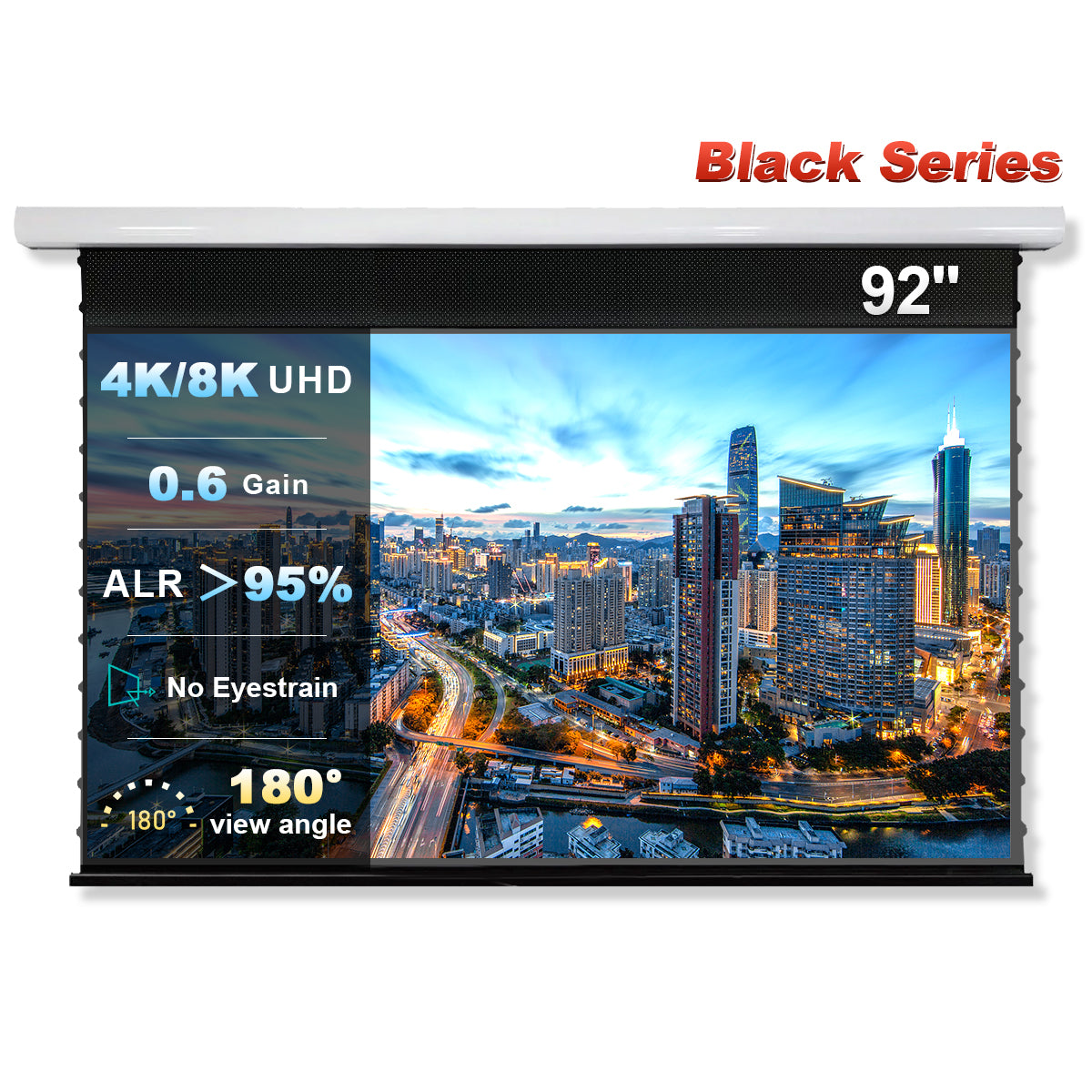 NothingProjector Black Series Slimline Motorized Tension Drop Down ALR Projector Screen
