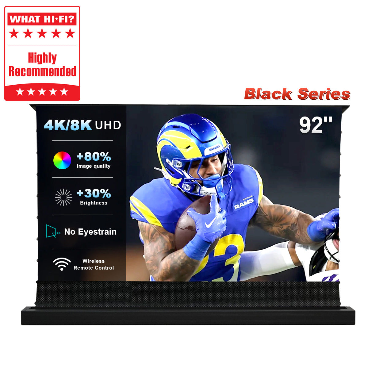 92'' NothingProjector Black Series ALR Motorized Floor Rising Screen For Ultra Short Throw Projector