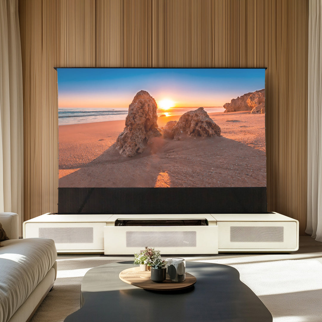 (Pakke) AWOL VISION LTV-3000/3500 PRO + Black Series motoriseret ALR-skærm + Laser TV-skab