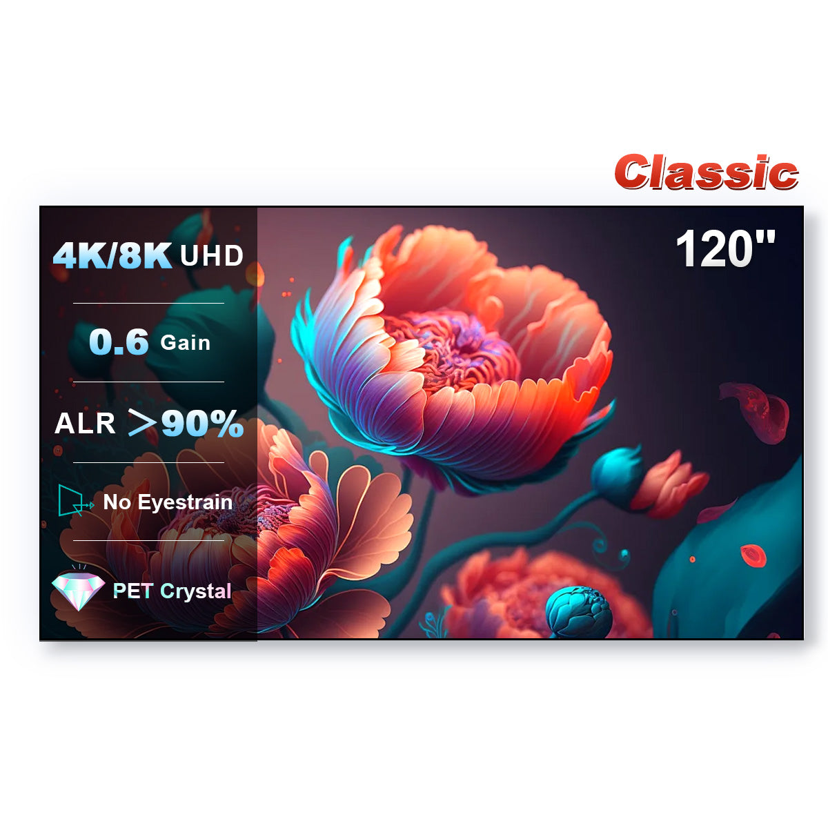 120 Inch NothingProjector Classic Pet Crystal ALR Projector Screen