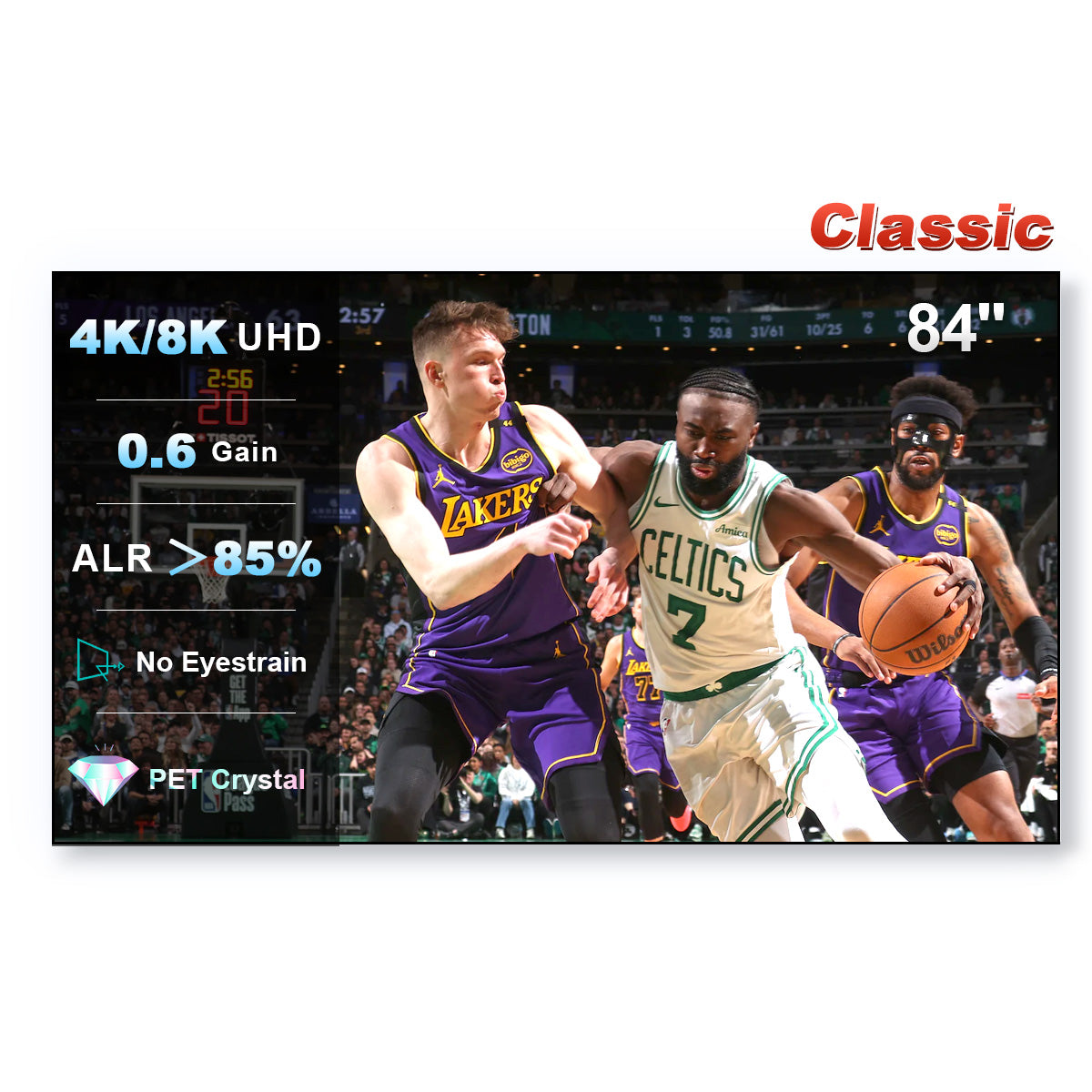 84 inch NothingProjector PET Crystal Classic UST ALR projector screen, 85% ambient light rejection, 4K/8K UHD