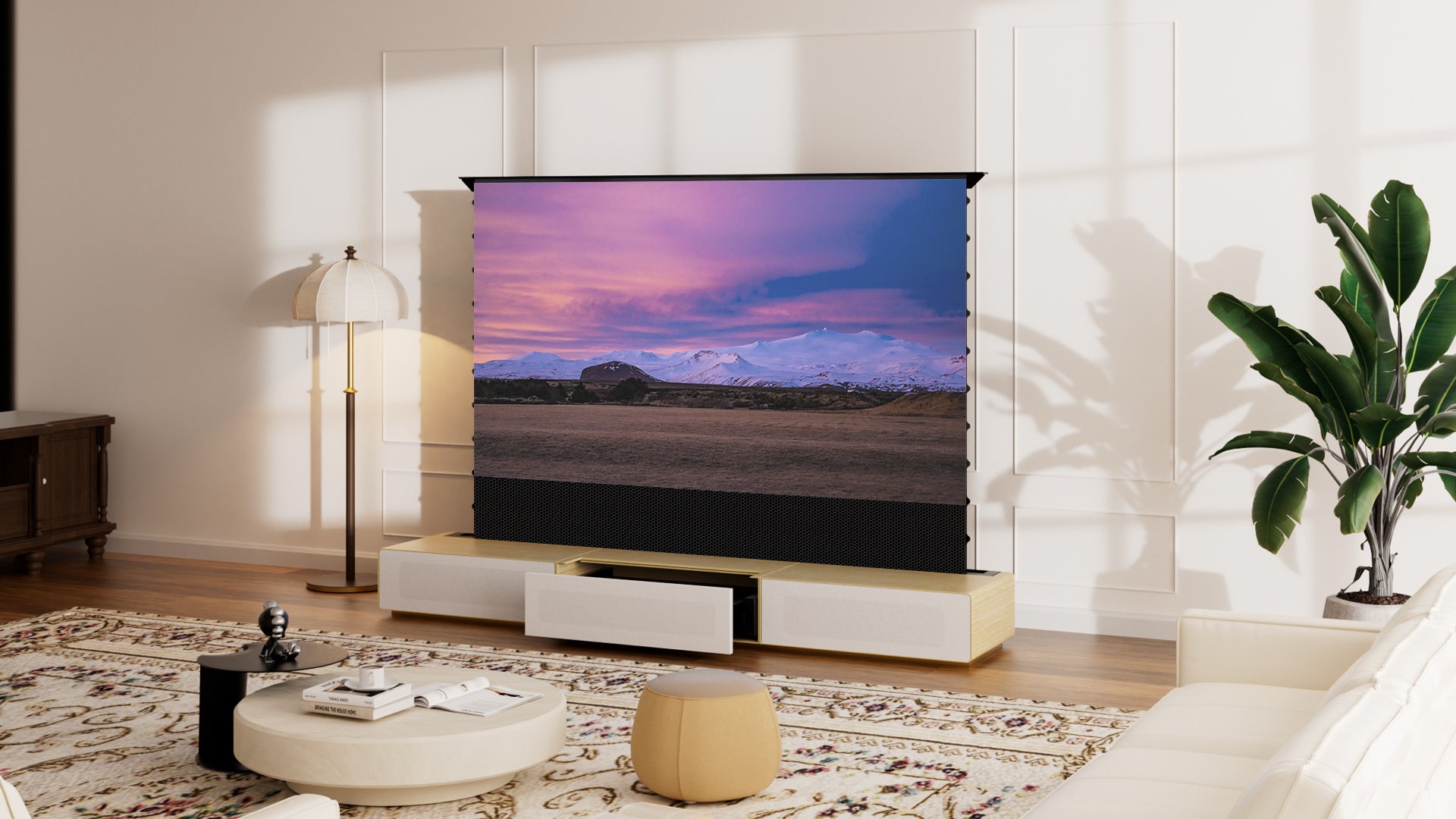 Premium Customizable Motorised Laser TV Cabinet for UST projectors