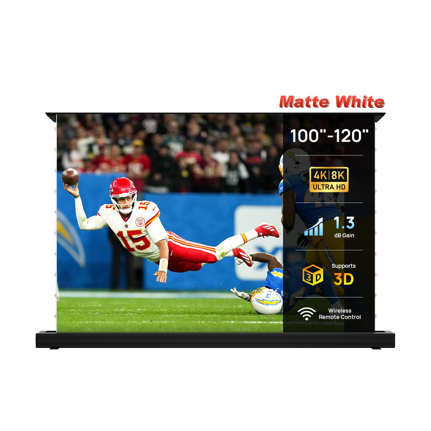 100''-120" NothingProjector Matte White Motorized Floor Rising Screen For Long/Short/UST Projectors