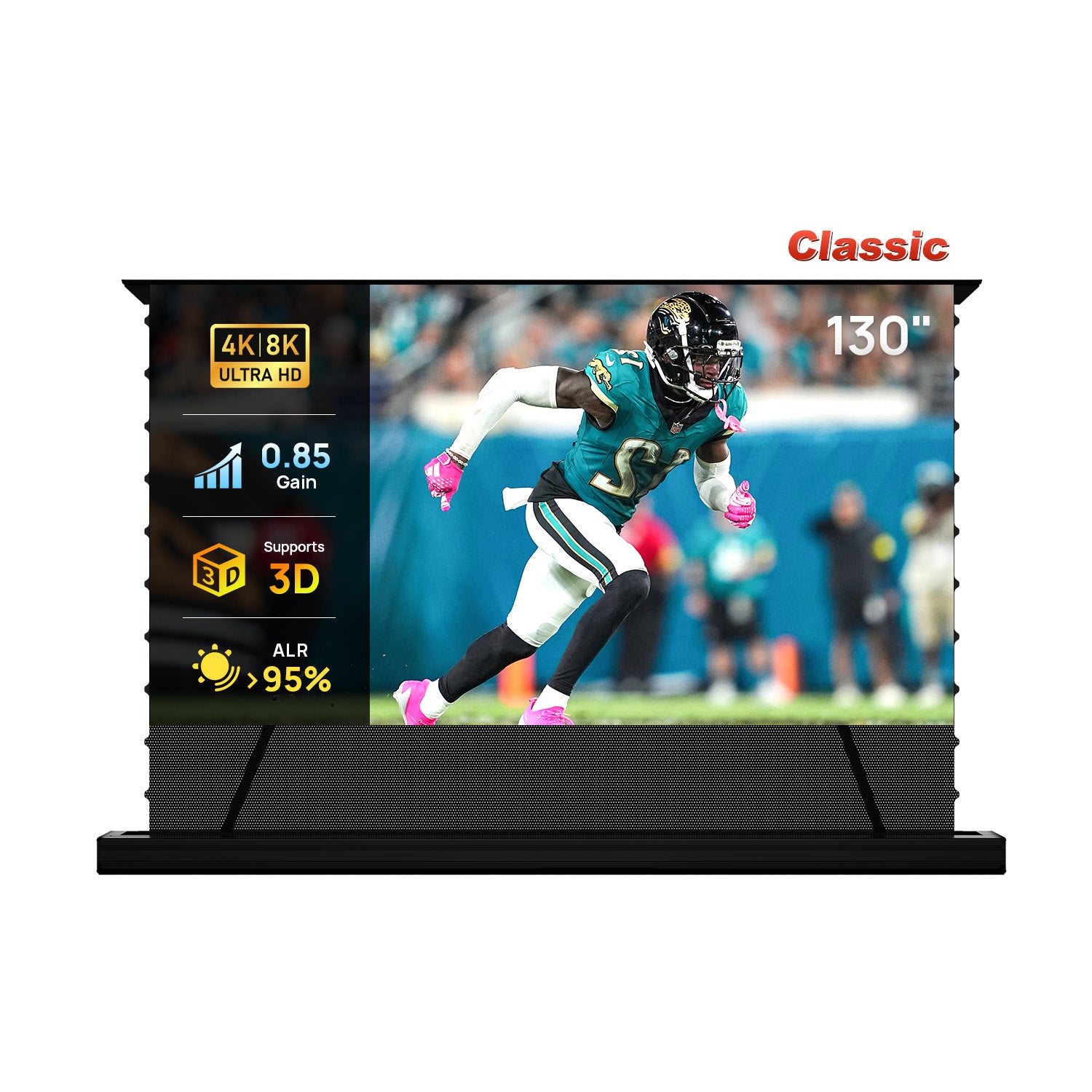 84–130 tommu NothingProjector PET Crystal Classic 85% ALR-vélknúinn uppdráttarskjár fyrir ofur-skammvarpandi skjávarpa