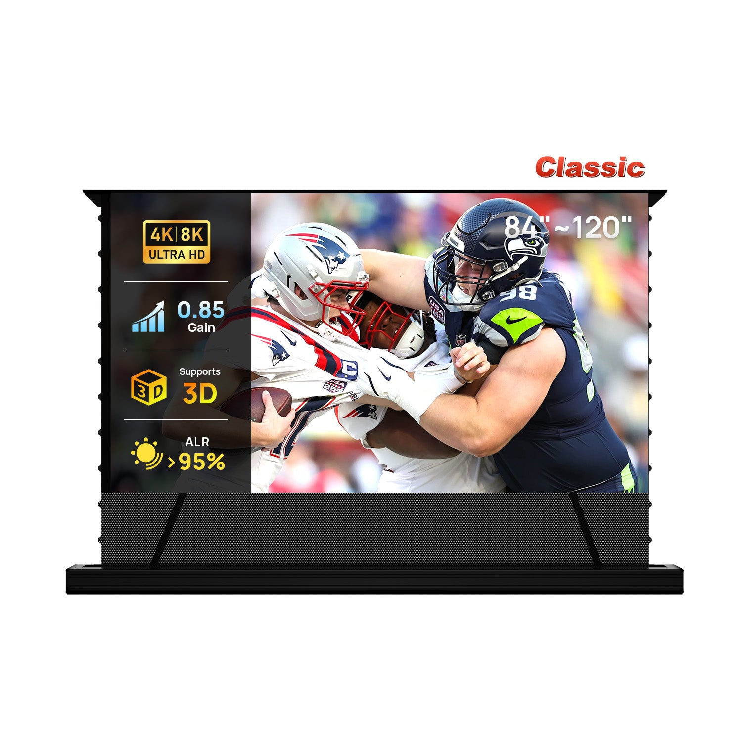 84''-120'' NothingProjector PET Crystal Classic 85% ALR Motorized Floor Rising Screen For Ultra Short Throw Projector