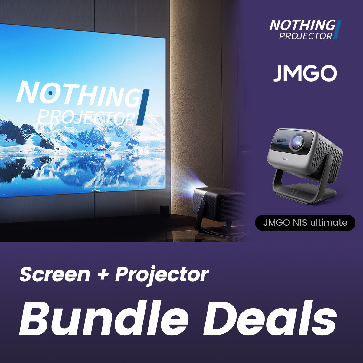 JMGO N1S Ultimate 4K Laser Outdoor Projector 3300 ISO Lumens Google TV with Netflix