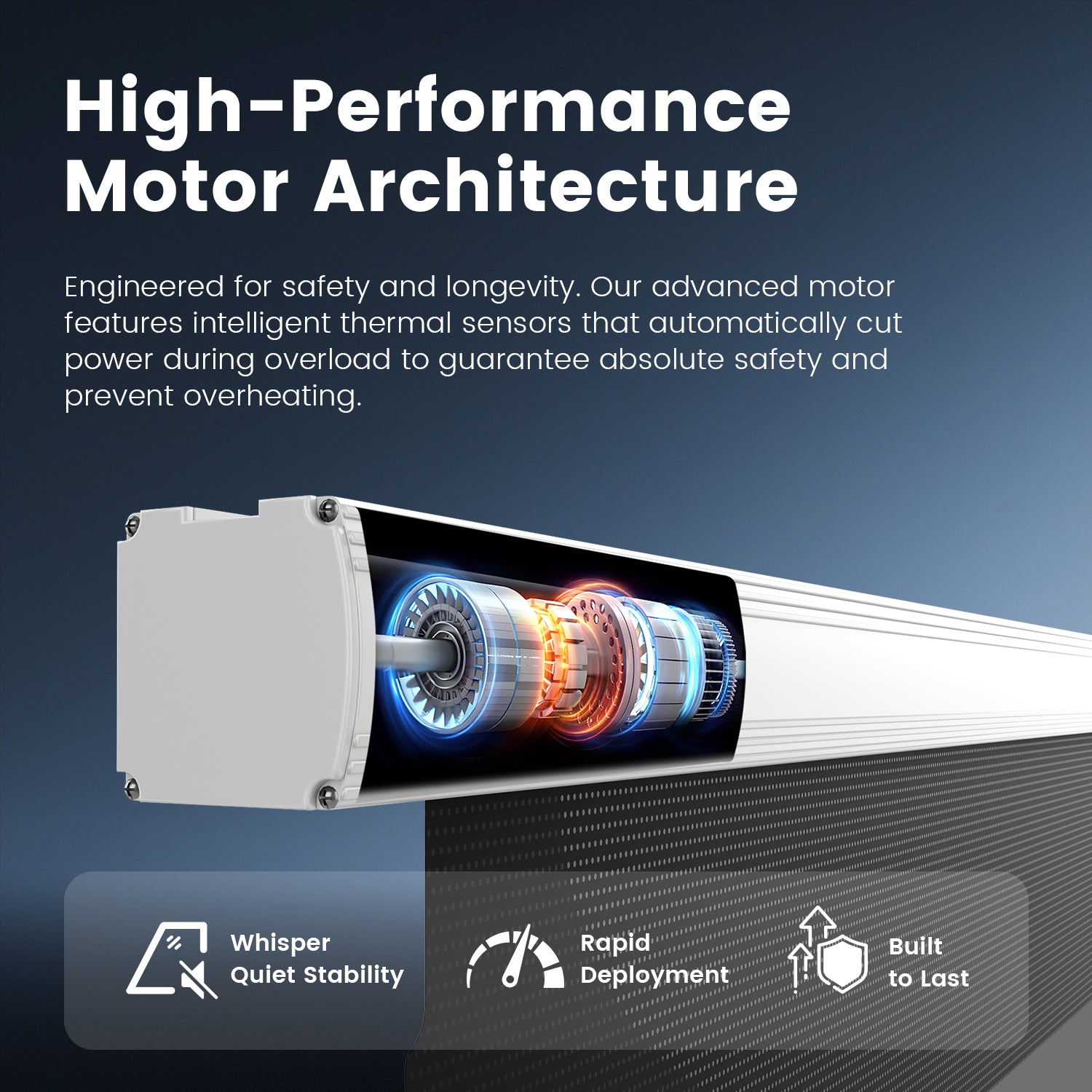 NP Black Series motorized ALR screen with thermal-protected powerful motor for smooth durable UST operation
