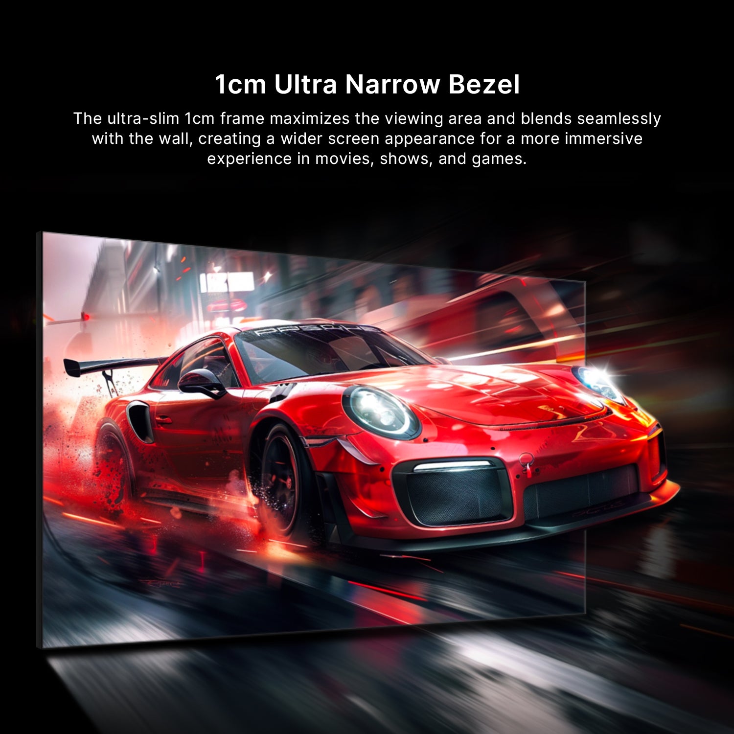 NothingProjector 132 Inch Seamless UST ALR Screen with 1cm Ultra Narrow Bezel for Immersive 4K 3D Experience