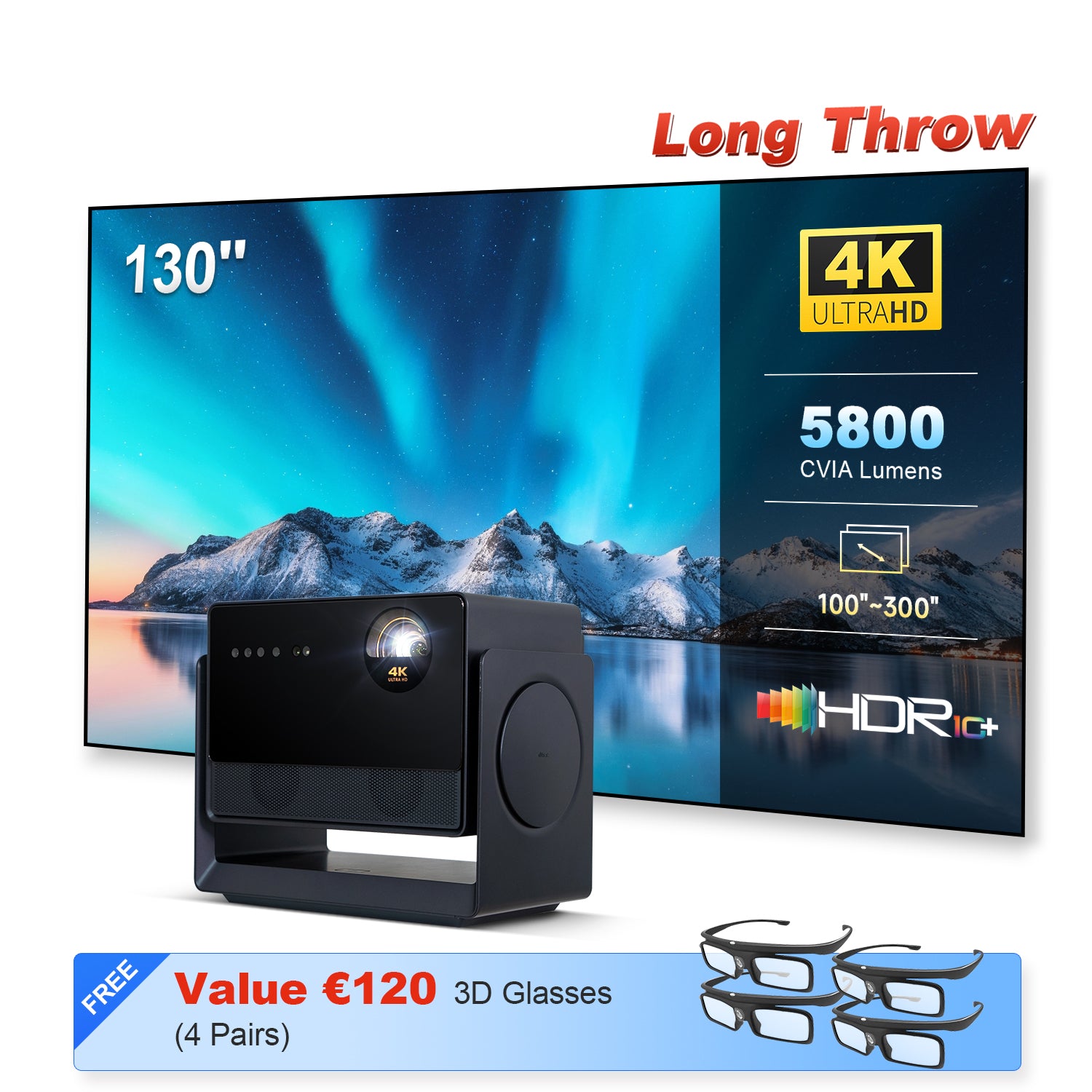 Dangbei S7 Ultra Max Triple 4K Laser Projector 5800 CVIA Lm Dolby Vision ELRS Engine Full Auto Smart Projector